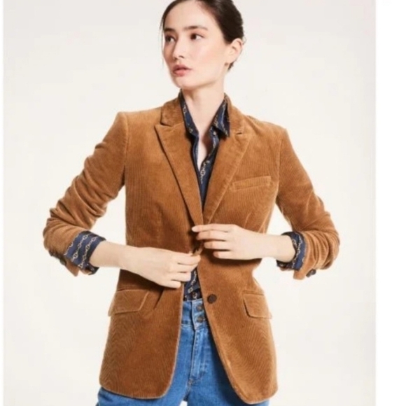 J. Crew Jackets & Blazers - J. Crew Campbell Brown Corduroy Velvet Blazer - 6